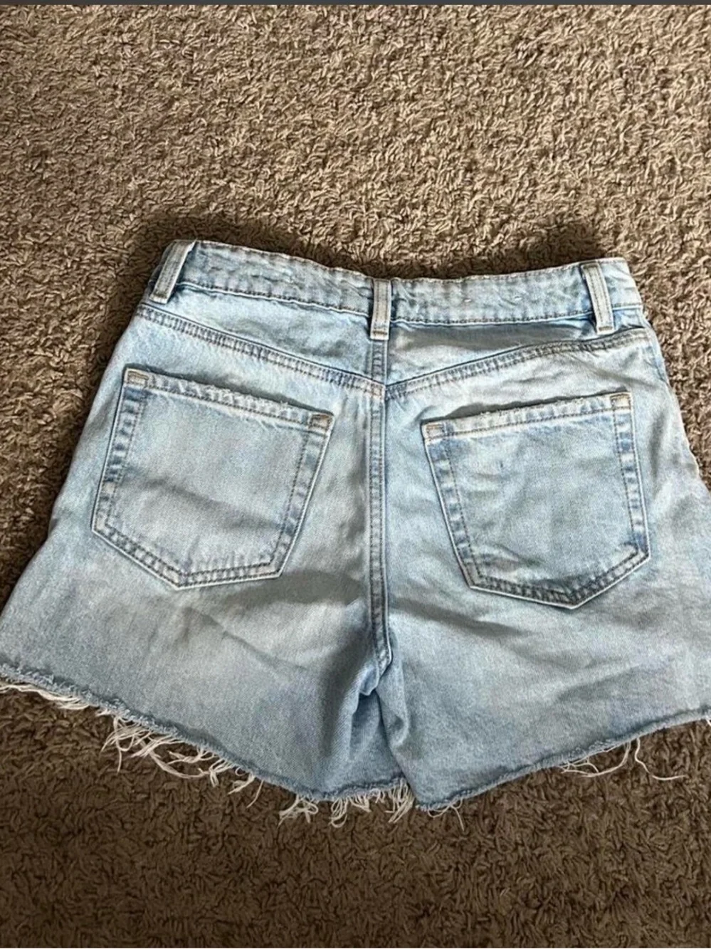 Garage Light Blue Distressed Denim Shorts